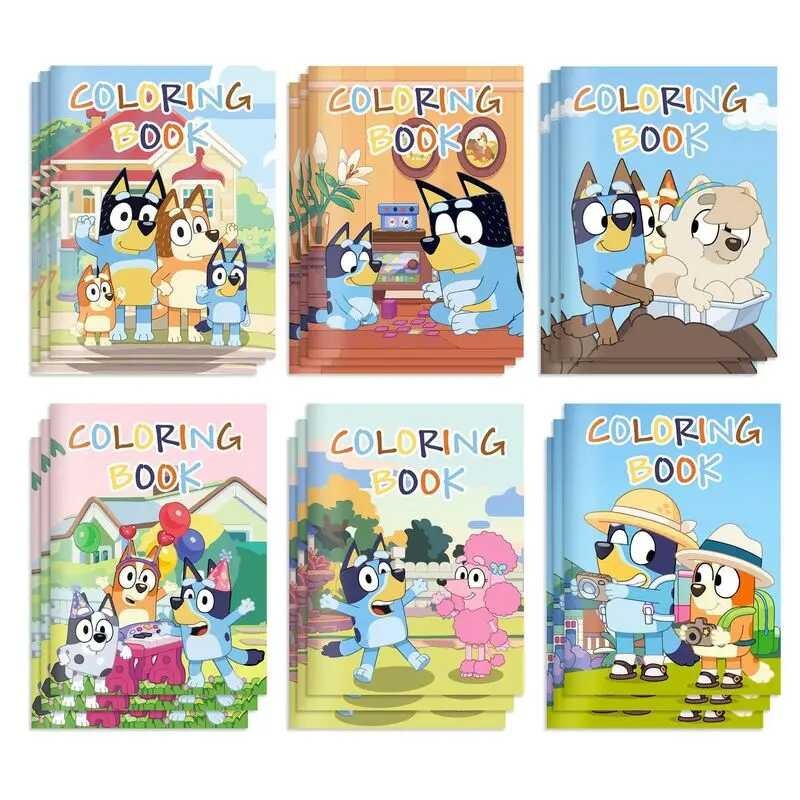 Bluey Animated Diy Coloring Party Cartoon Color Graffiti Painting Book ...