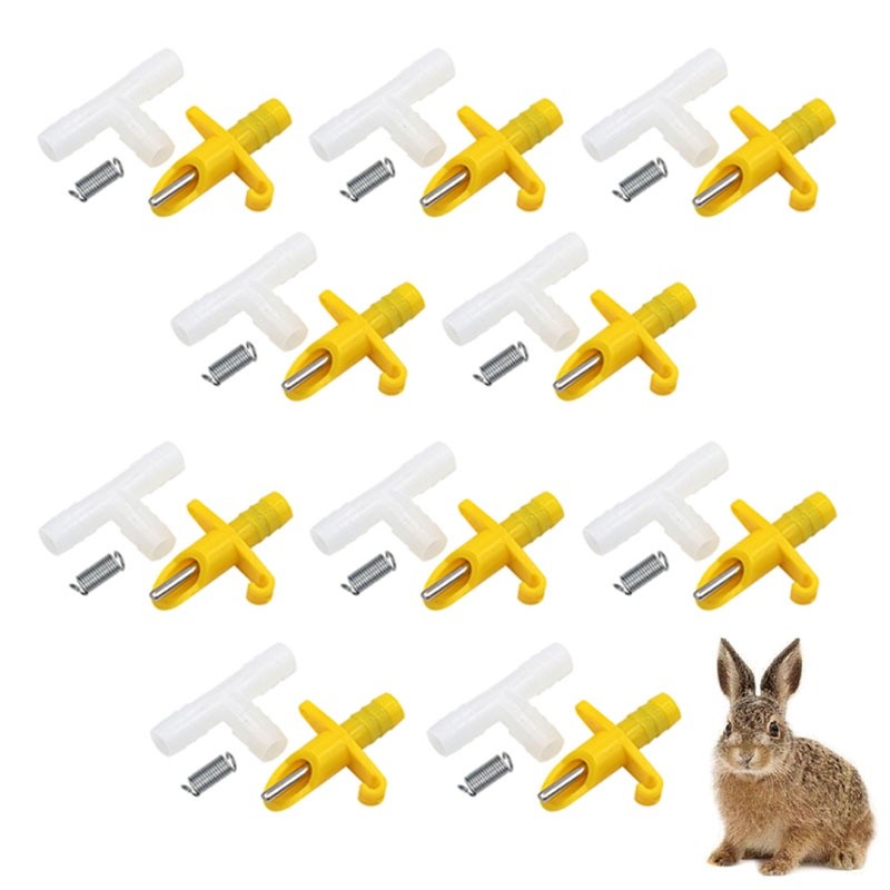 10Pcs/Sets Rabbit water drinker complete set Automatic rabbit nipple ...