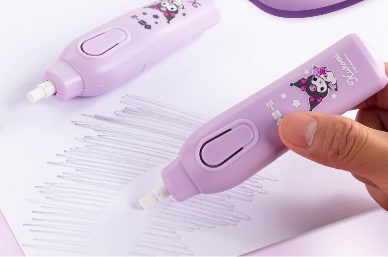 Kawaii Kuromi Electric Eraser Automatic Rotating Eraser for Sketching ...