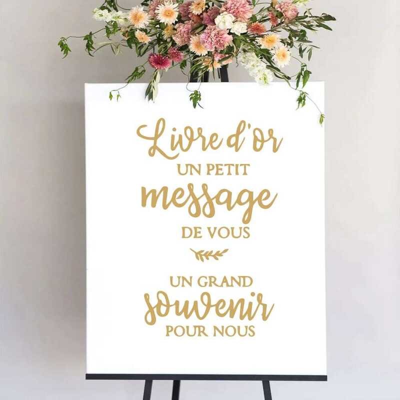 Sign ⭐ Wedding Livre D'or Vinyl Decals Message And Souvenir Board ...