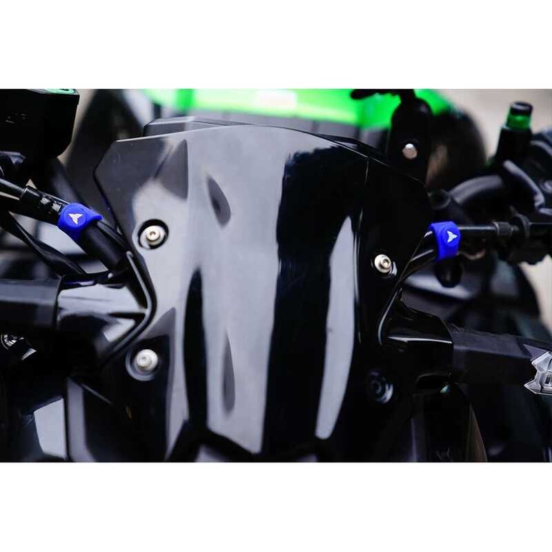 Compatible avec MT 07 09 10 MT10 MT25 FZ09 FZ07 MT07 MT09 SP Accessoires Moto M10 x 1,25 Bouchons de trou de rétroviseur en aluminium Vis boulons (pas de logo-titane mt