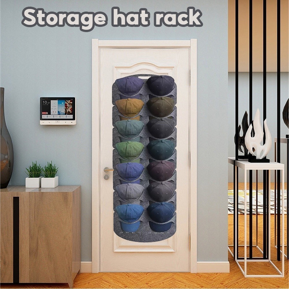 14/7 Hold Baseball Cap Display Rack Door Back Wall Felt Hat Holder for ...