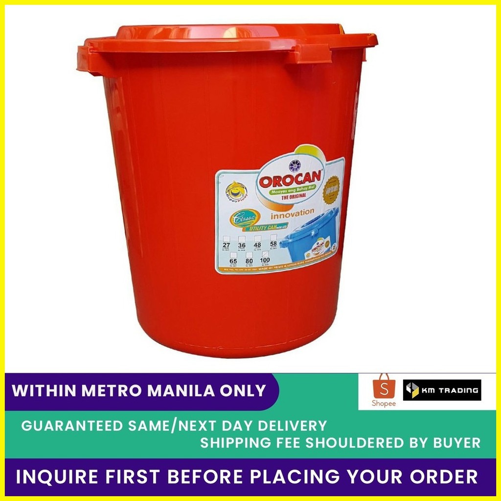 Orocan 100L Utility Pail/Water Drum/Water Container/Balde/Utility Can ...