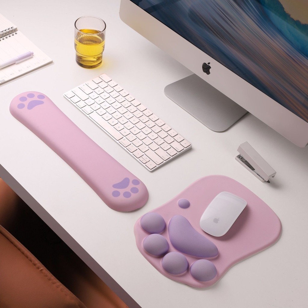 Cat Paw Wrist Rest 3D Cute Kawaii Gel Mousepad Office Computer Keyboard ...