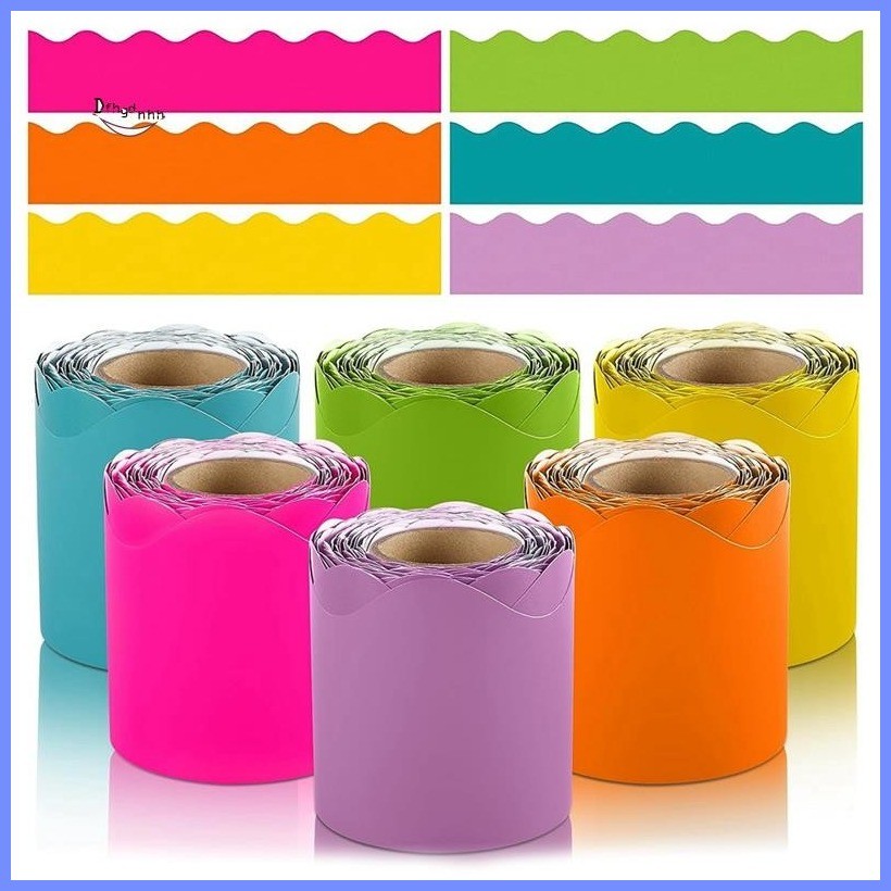 6 Rolls 198 Ft Bulletin Board Borders for Classroom, Paper Roll ...