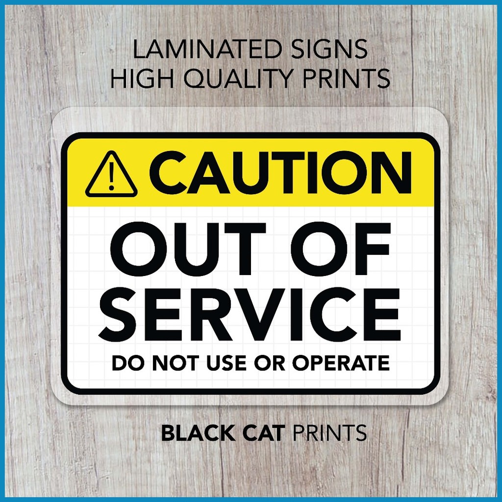 Out of Service Sign / Out of Order Sign / Laminated Signages / Sign ...