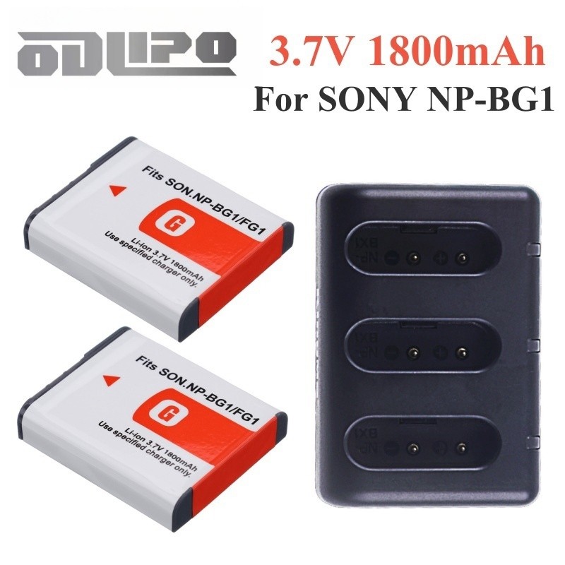 2 Batterie NP-BG1/NP-FG1 1400mAh Per Sony DSC-H10, H20, H50, HX9V, DSC-T20, DSC-W Serie, Ricarica Duratura Per Fotocamere Cyber-shot
