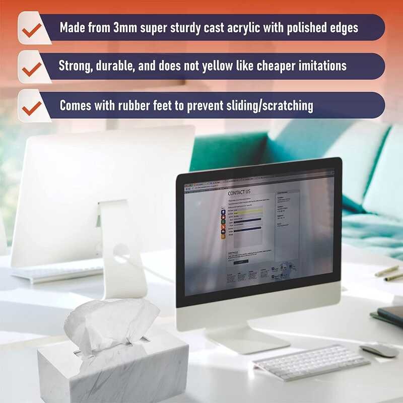 LY Acrylic Rectangular Tissue Box Holder / Dispenser (Marble) | Shopee ...
