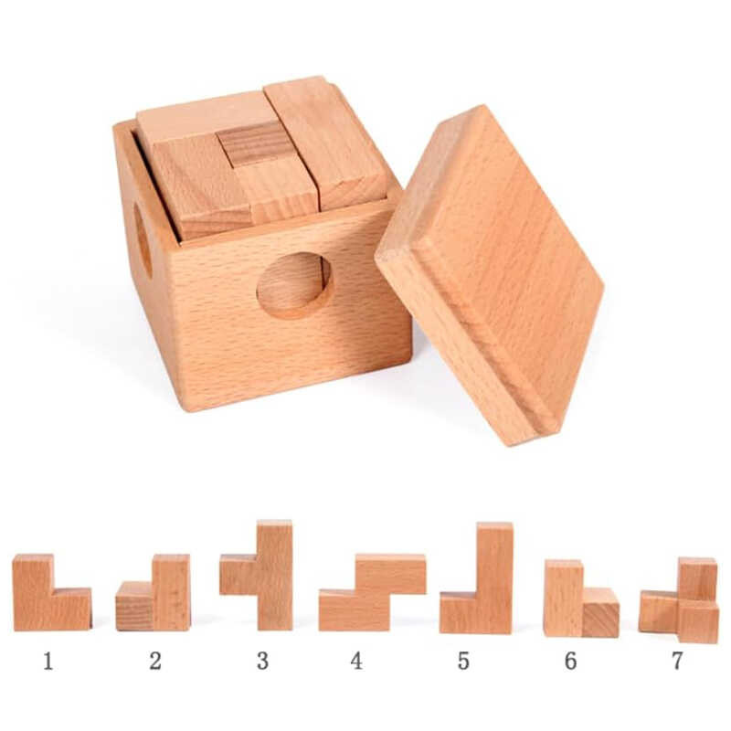 39 Brain Teasers For Adults Kids Soma Cube Puzzle In Wood Box Luban ...