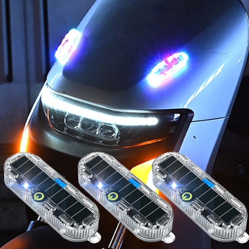 Car Solar LED Anti-rear Collision Strobe Light Waterproof Emergency ...