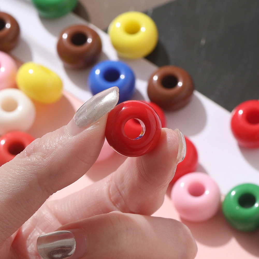 St. kunkka 10Pcs Acrylic Flat Round Large Hole Beads 16mm Abacus Beads ...