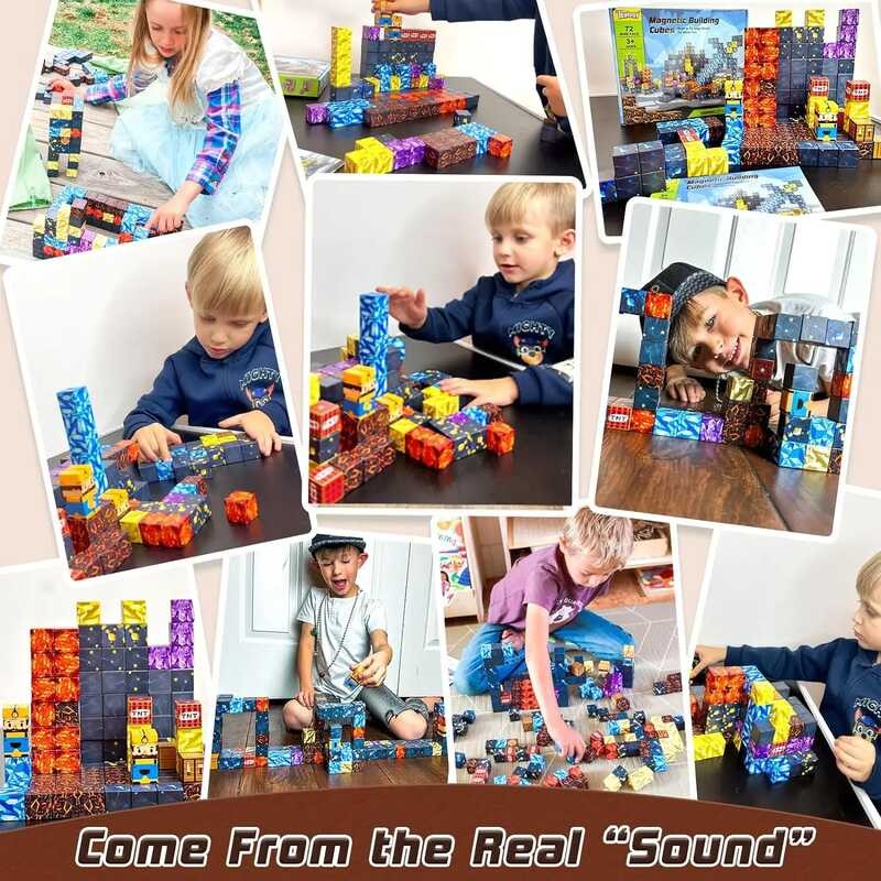 Building Magnetic Block Mine World Magnet Cube Set For Boy Girl Kid Age ...