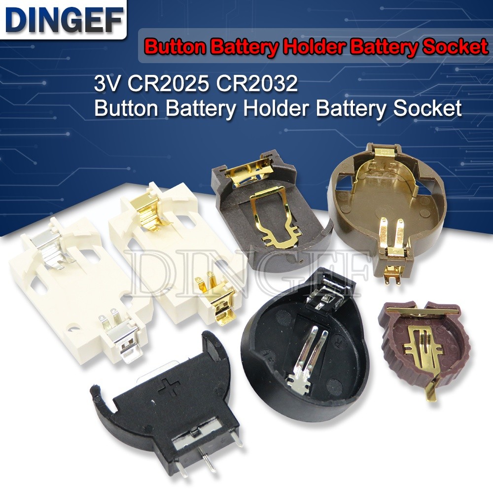 5PCS 3V CR2025 CR2032 Button Battery dingef Socket Holder Battery ...