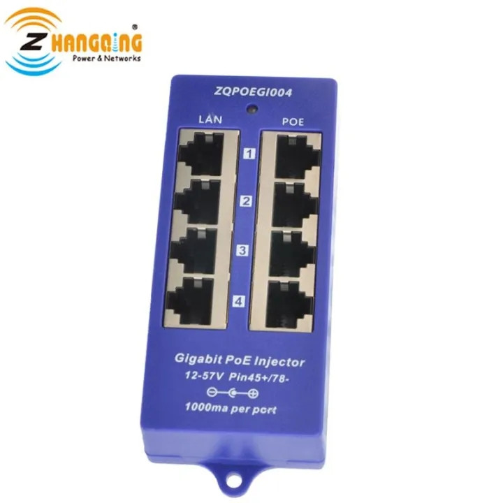 ♑ Gigabit Passive PoE Injector 4 Port 1000Mbps PoE Patch Panel For IP ...