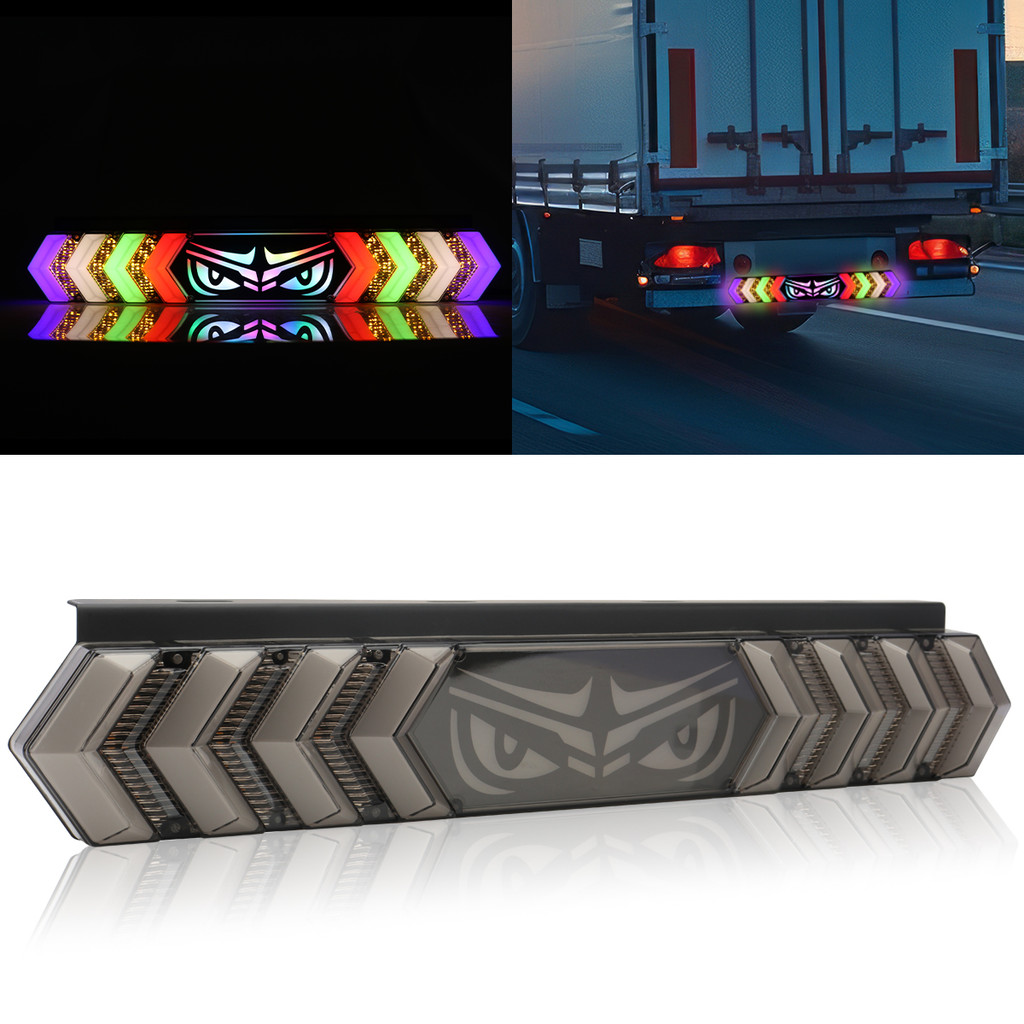 12V-24V Demon Eye Truck Tail Light RGB Flowing Flash Truck Turn Signal ...