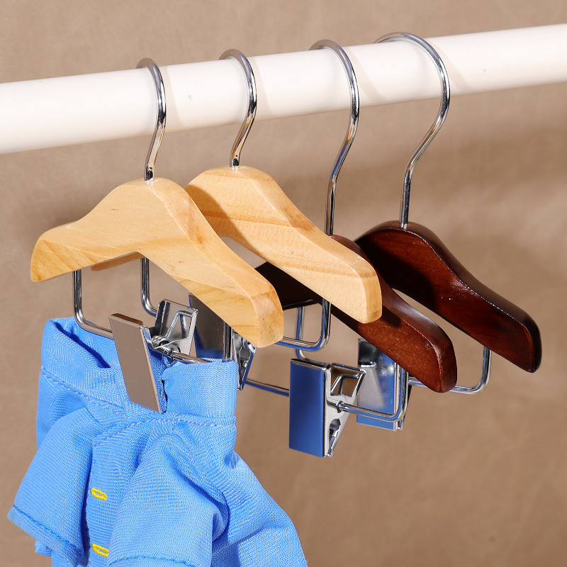 Solid Timber Mini Hanger with Clip - Baby Clothes Clip - Doll Outfit ...