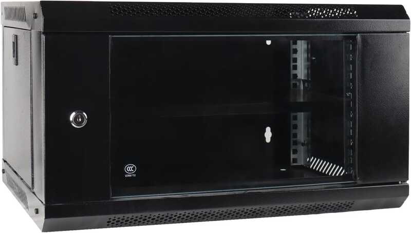 mounted 6U wall network server cabinet with glass door lock, detachable ...