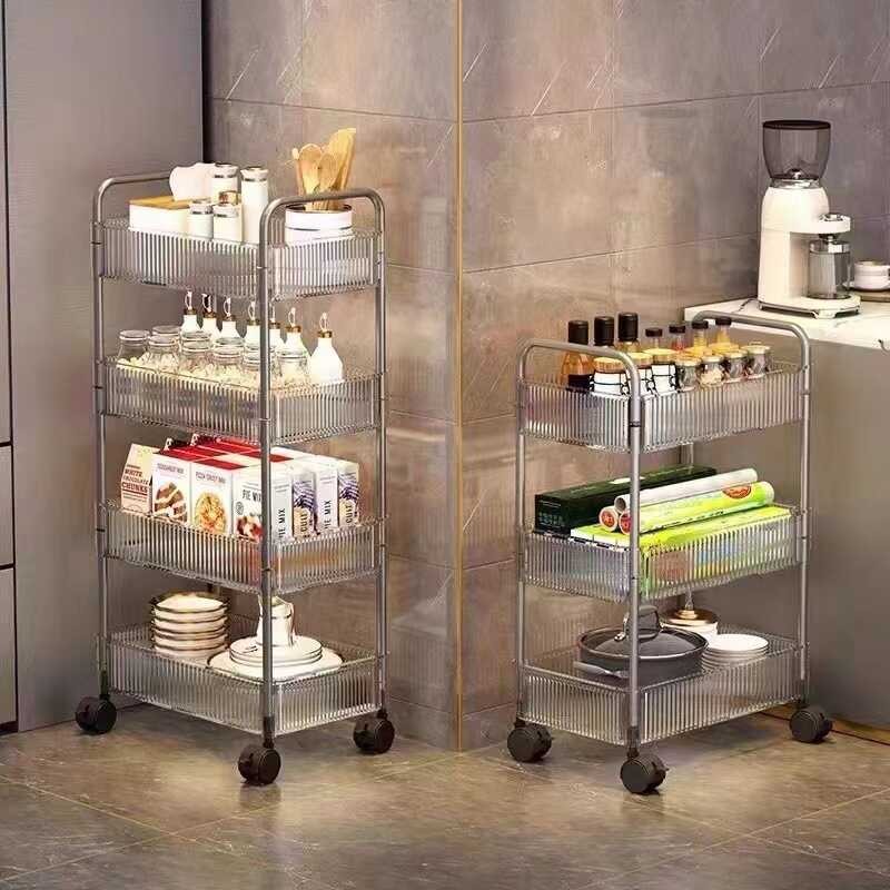 Small Cart Storage Rack, Floor Standing Movable Multi-Layer Snack ...