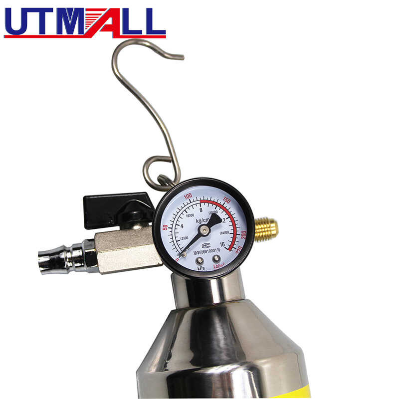 1/4SAE R134 R12 R22 AC Iniettore d'Olio Capacità 2 Oz Auto in Metallo A/C Olio e Strumento di Iniezione Colorante