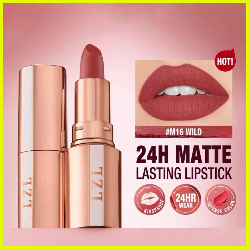 LZL Matte Lipstick Misty Kiss Lock Color Silky 24H Long Lasting Lip ...