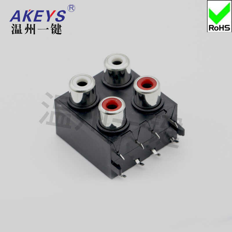 RCA socket with the same core AV four hole 8-pin PCB soldered audio ...