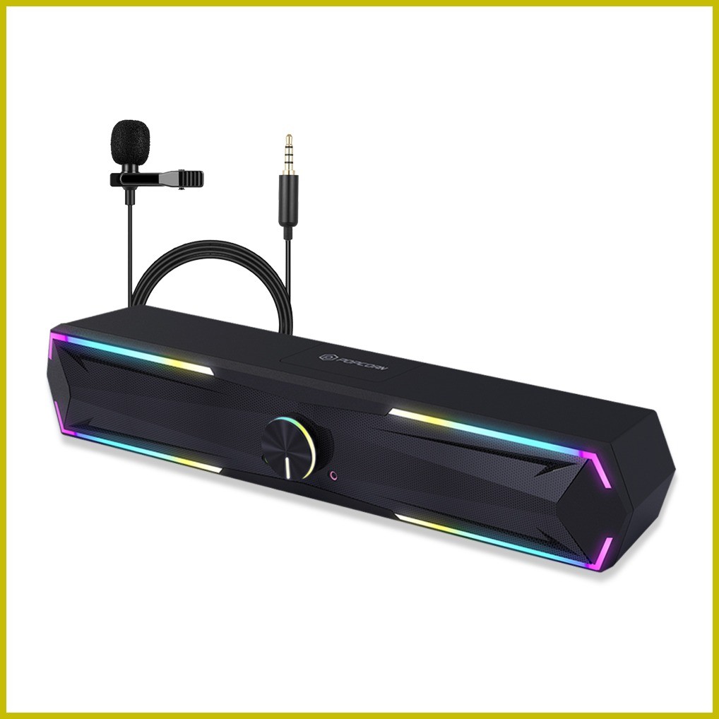 Popcorn RGB Bluetooth Computer Speaker HiFi Sound Gaming Portable Desk ...