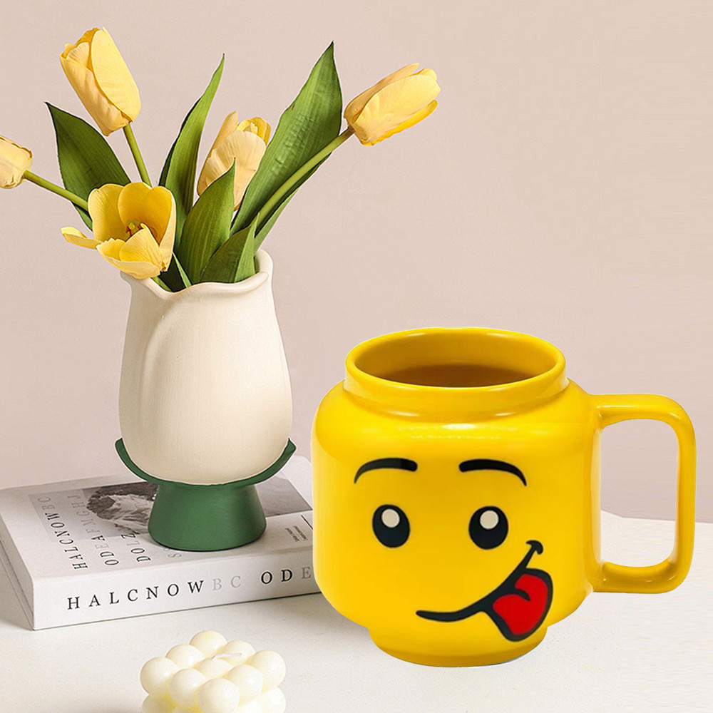 300ml handmade cartoon ceramic cup Smile Creative ceramic coffee cup ...