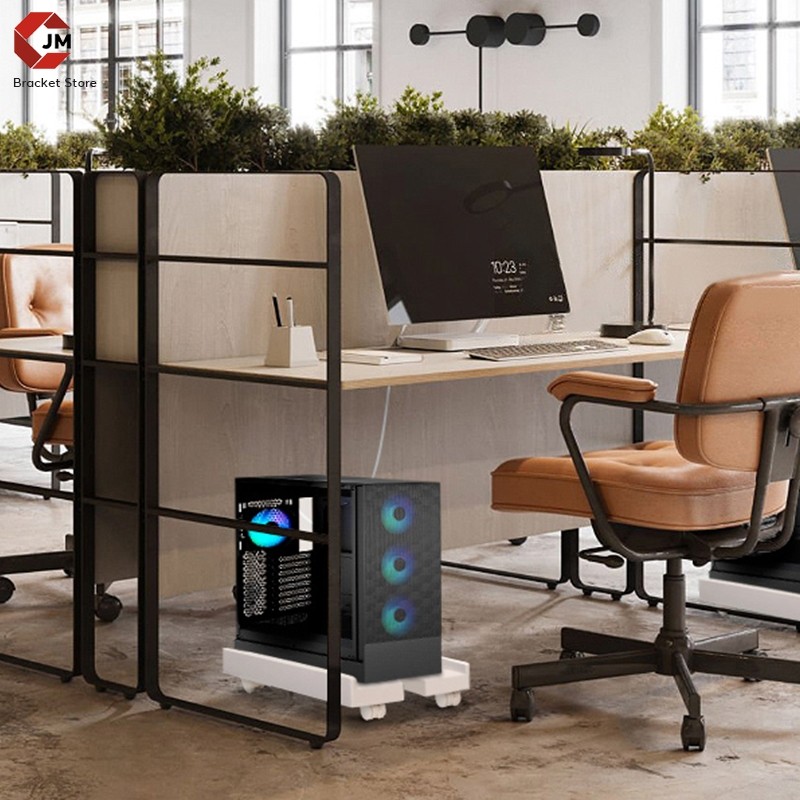 ⏺️ Under Desk CPU Holder Computer Stand with 4 Caster Wheels Adjustable ...