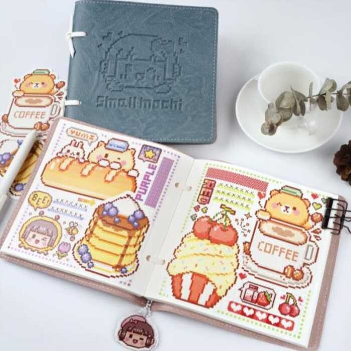 Xiaoma Potato Handbook, Square World, Leather Checkered Loose leaf ...