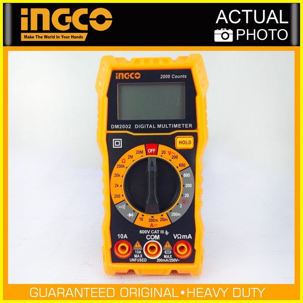 ⊙ ⊕ Ingco DM2002 Digital Multimeter Tester Electrical Test Tool CAT.III ...