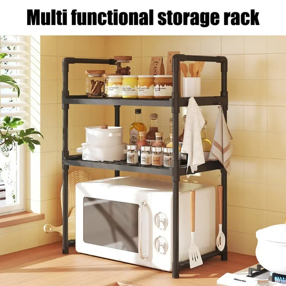 Design 79 Elevated Seasoning Microwave Storage Rack Bilayer Oven Modern ...