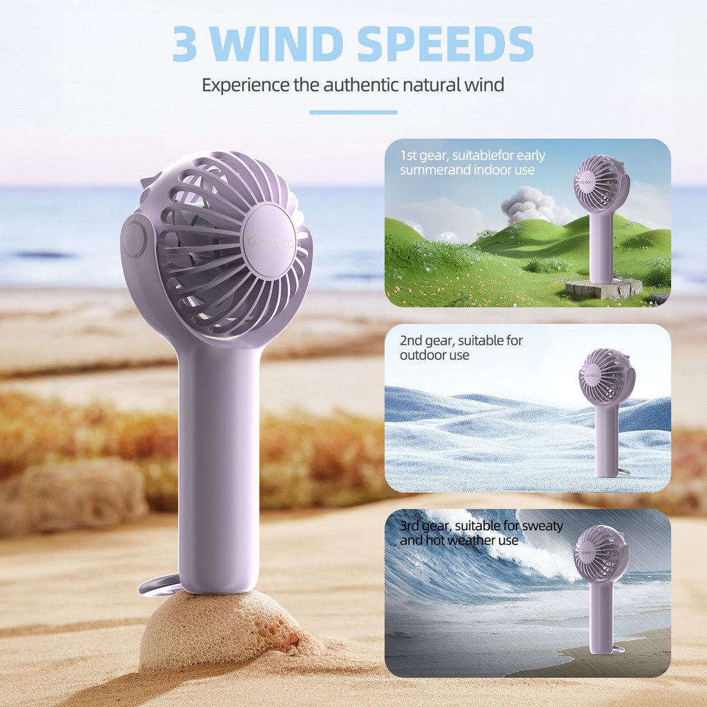 GOOJODOQ 3000mAh Mini Fan 360° Rotatable Cute Handheld Fan Portable ...