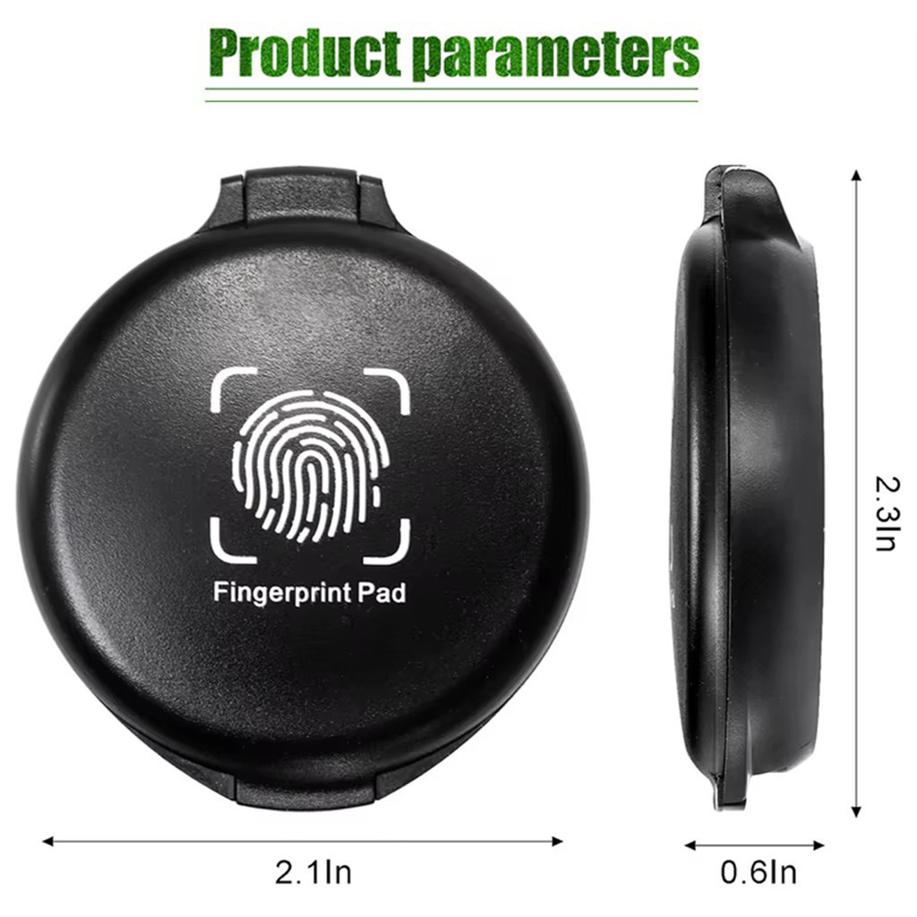 Portable Thumb Print Ink Pad Pocket Fingerprint Pad Black Blue Finger ...