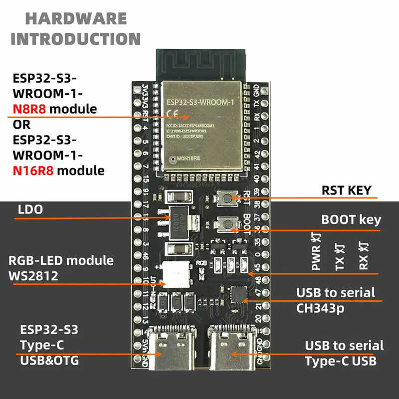 Development ESP32-S3 Board 2.4G Wifi Module for Arduino ESP IDF ESP32 ...