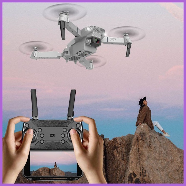♨ New E88 Pro UAV wide angle HD 4K dual camera height fixed Wifi RC ...