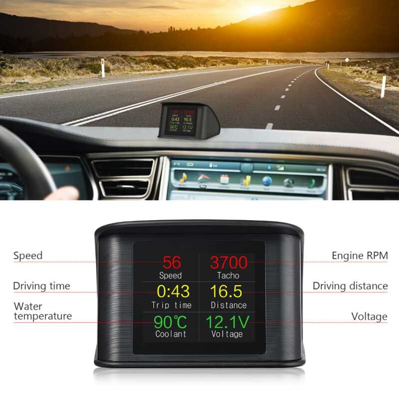 P10 HD Obd2 Speedometer Ng Universal Head Up Ipakita Ang Overspeed ...