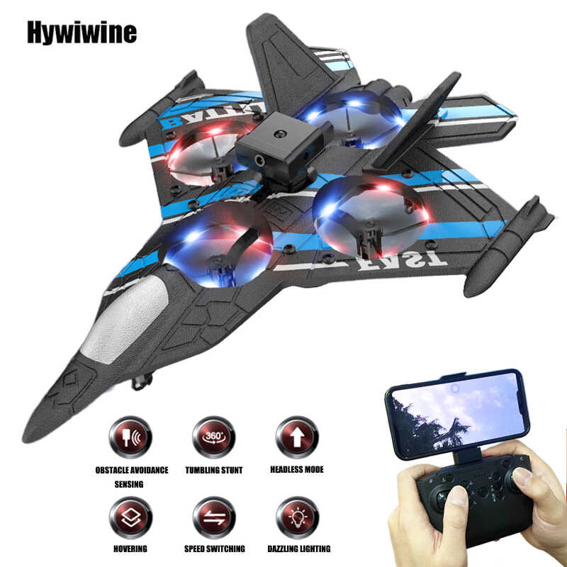 RC 2 ☆ Aircraft With Camera Obstacle Avoidance Fighter 2.4G Airplane ...