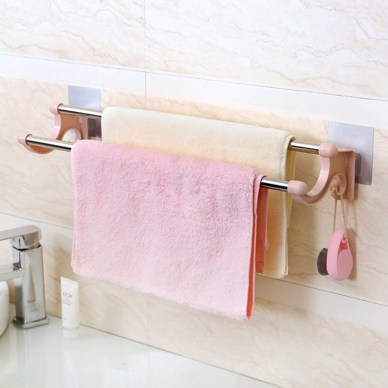 Bathroom Towel Rack Seamless Perforation-free Strong Paste Dual Layer ...