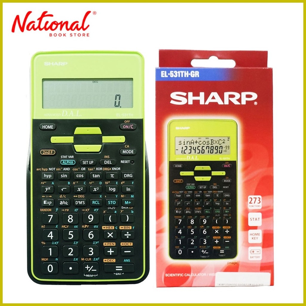 Sharp Scientific Calculator El531Thgr 273 Functions 2 Line Display Home ...