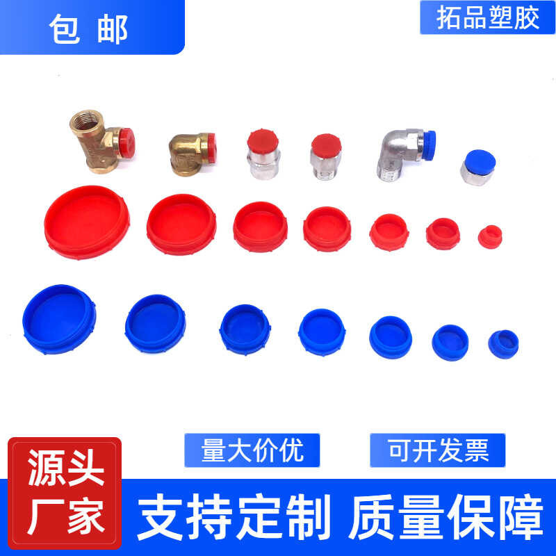 plastic inner PE thread plug dust cover thread plug red blue hole plug ...