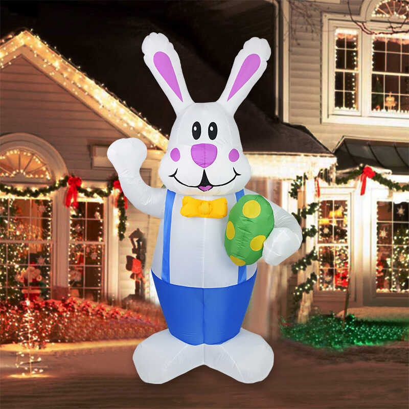 Best 2 ☆ Cartoon Model 1.9-Meter Easter Inflatable Rabbit LED Light ...