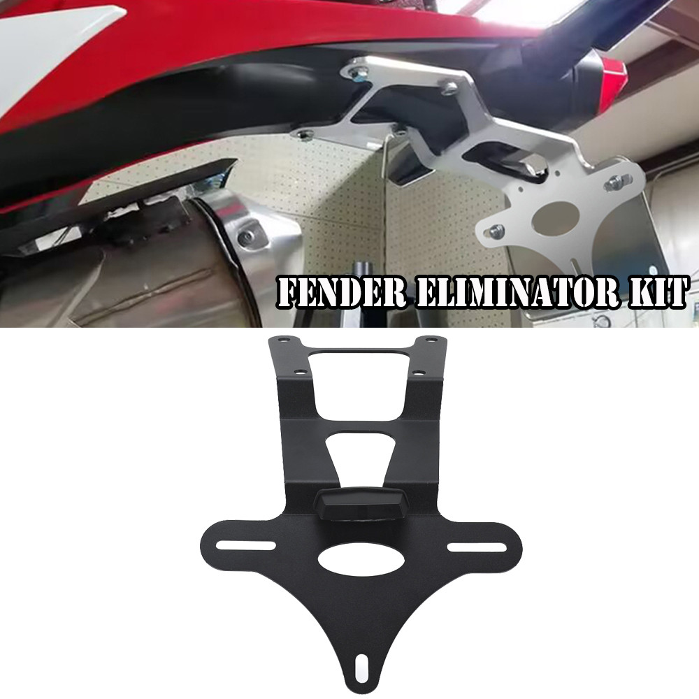 Flatland Honda CRF450L Dual Sport License Plate Holder - 2019-2023 Models, Silver Aluminum, Rear Mount