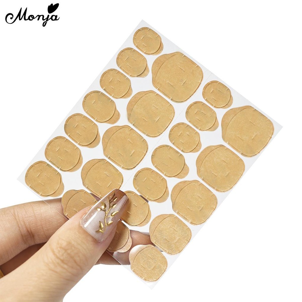 Monja 24Pcs Flase Nail Adhesive Glue Sticker Double Sided Jelly ...