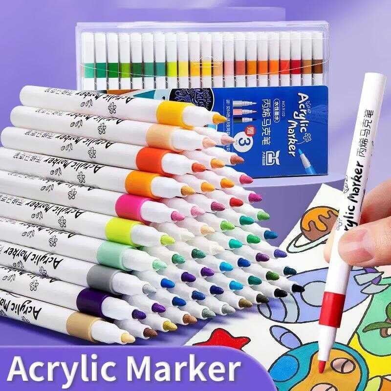 Goodhelper 12/24/36/48/60/80 Colors Coloring Pen Highlight Acrylic ...