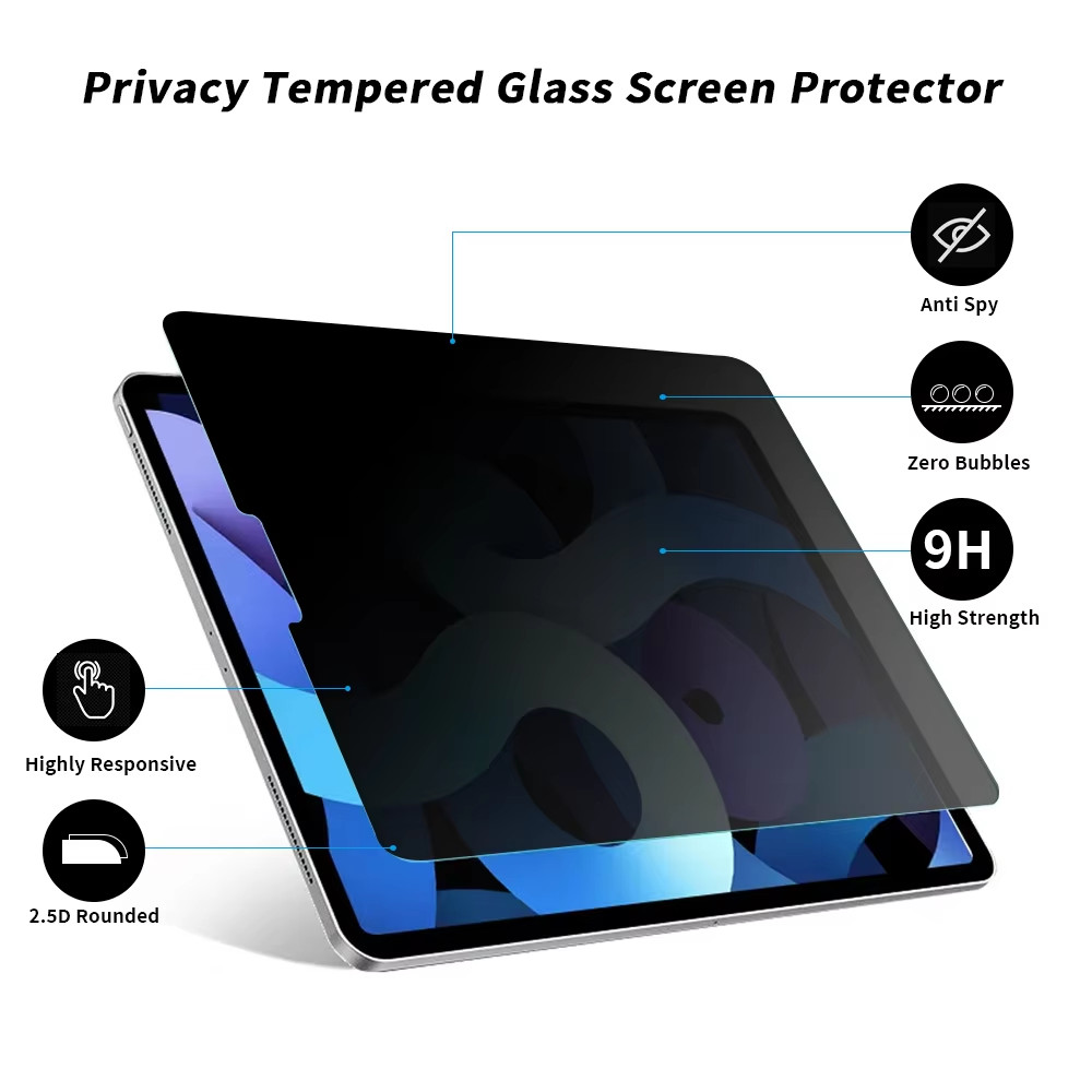 PRIVACY TABLET TEMPERED GLASS IPAD MINI 4 5 6 7 AIR 1 2 4 5 6 7 8 9 ...