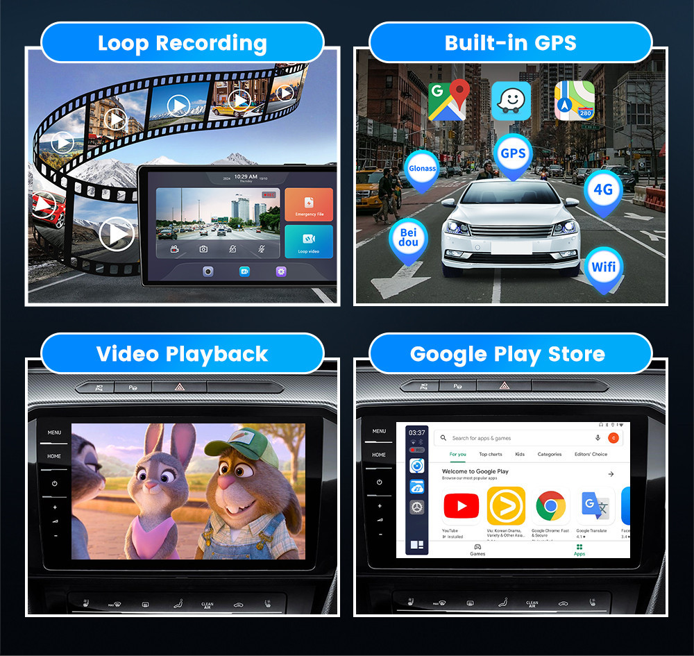 CarlinKit Ai Dash Cam Android 13 CarPlay Wireless CarPlay Android Auto ...