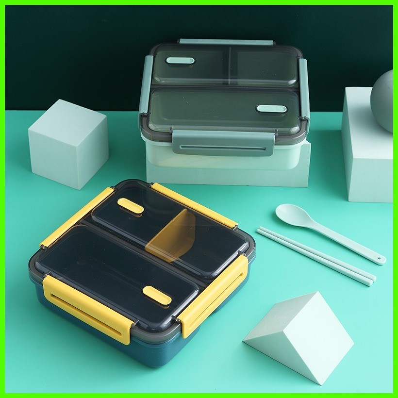 ∴ 0117 Square Compartment Lunch Box For Adult Student Office Worker ...