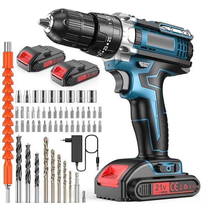 Portable Cordless Drill Tool Set 21v Drill with 1.5ahithmium-ion ...