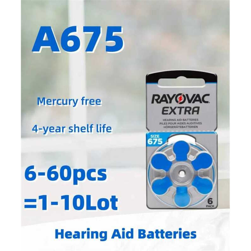 Cb 6-60Pcs 3 Rayovac Extra Free Hearing Aid Batteries Size 675 675A ...