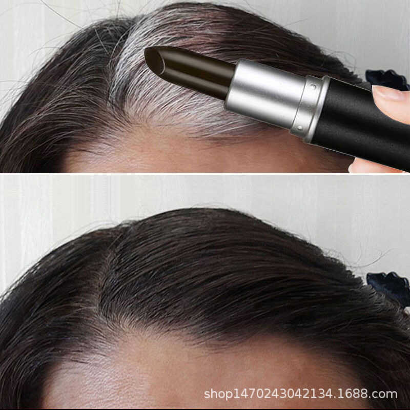 Disposable Lipstick VDW Style Gray Hair Covering Dye Stick Black ...